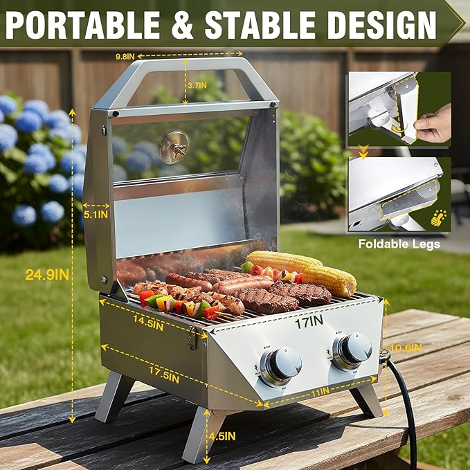 BESTFIRE Tabletop Gas Grill - Image 3