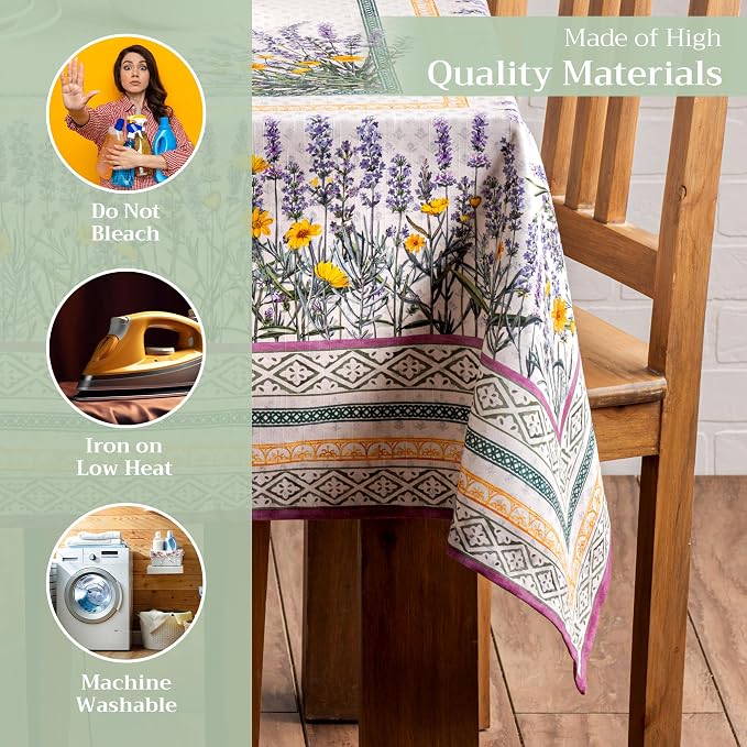 Maison d' Hermine Table Cloth Rectangle Table 100% Cotton 60 x 120 Inches - Image 3