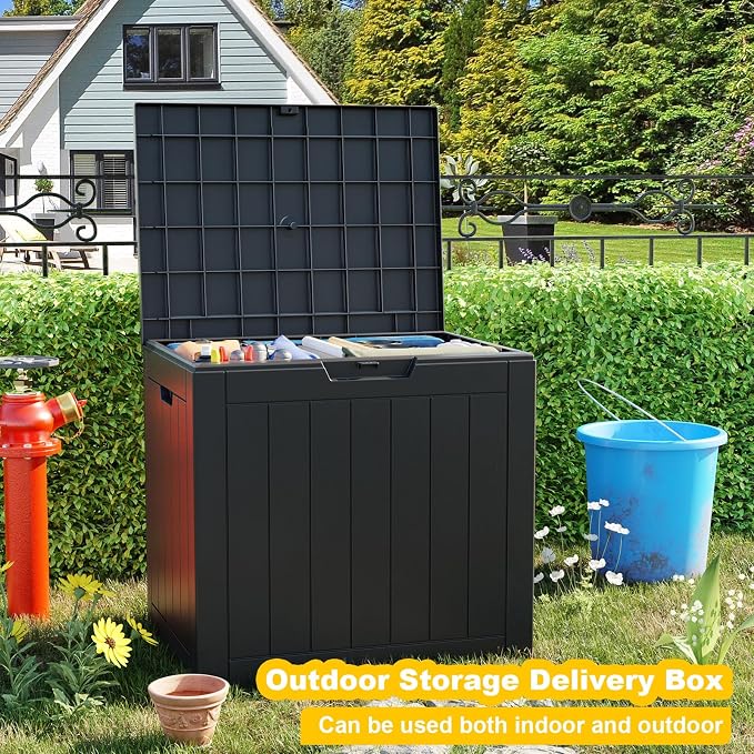 30 Gallon Deck Box, Resin Outdoor Storage Box - Image 3
