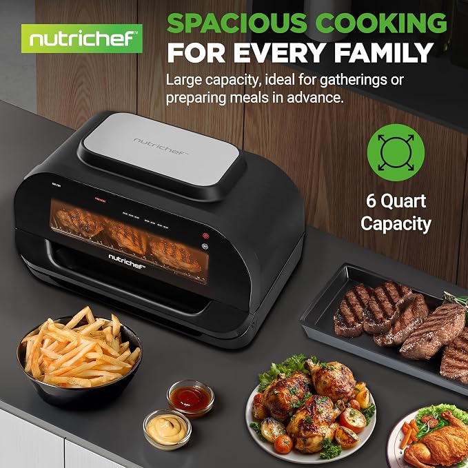 NutriChef Indoor Smokeless Grill | Smart Grill & Air Fryer - Image 6