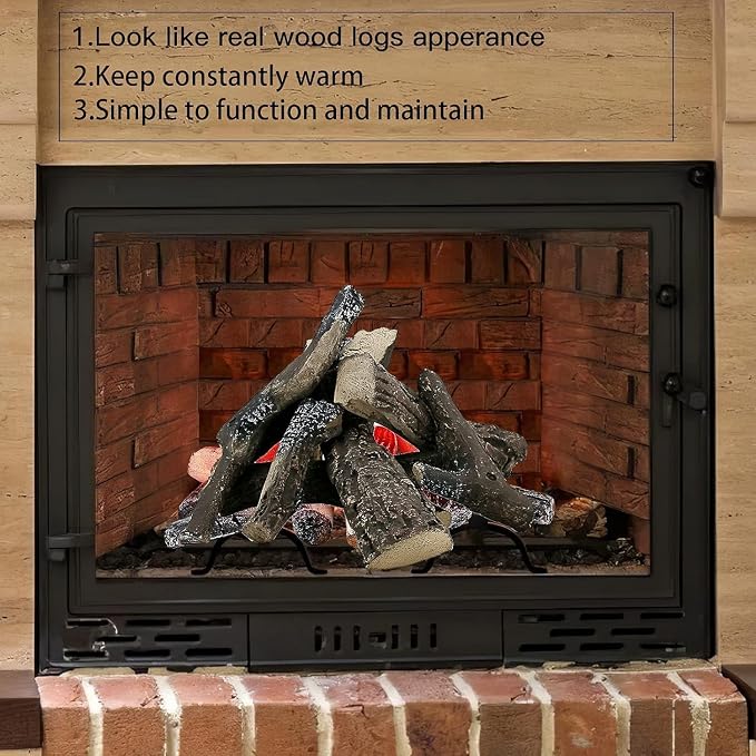 Gas Fireplace Logs 10pcs Fake Fireplace Logs Faux Electric Fireplace Logs - Image 6