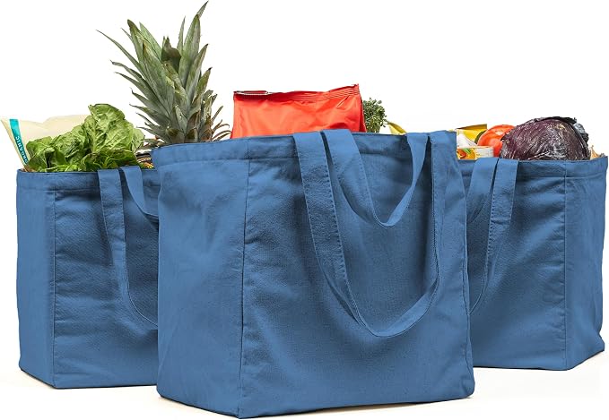 VeraMia Canvas Grocery Bag 3pc XL Set by VeraMia