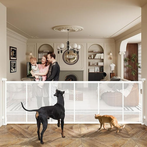 150" Extra Wide Retractable Baby Gates Dog Gate by LUVCOO