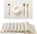 Leetaltree White with Black Stripes Placemats Set of 8 by Leetaltree-ArtatEveryTable