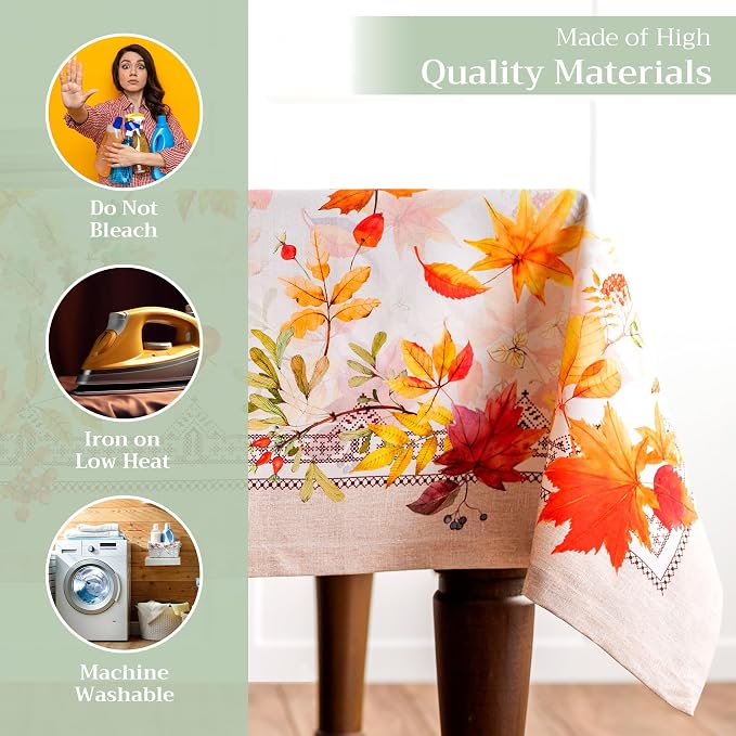Maison d' Hermine Table Cloth Square Table 100% Cotton 54 x 54 Inches Fall - Image 3