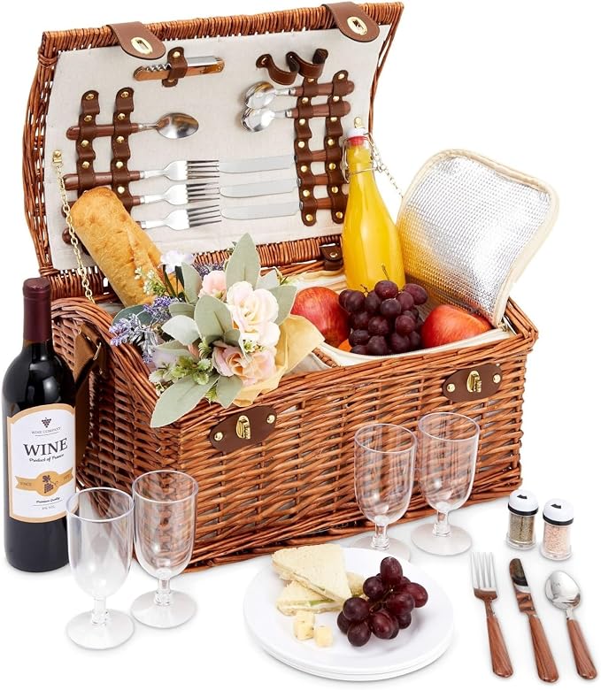 Juvale Picnic Basket for 4 People by Juvale