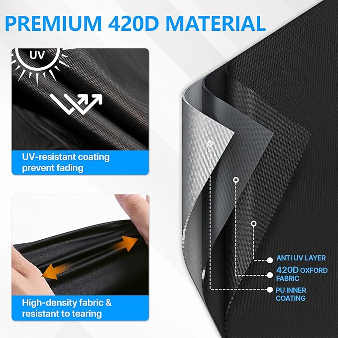 Outdoor Table Cover 75"L x 36"W x 6"H, 420D Waterproof Outdoor Cover - Image 2