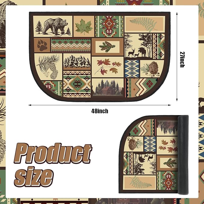 Demissle Cabin Fireplace Hearth Rug Fireplace Mats Cabin Southwestern Fireproof - Image 3