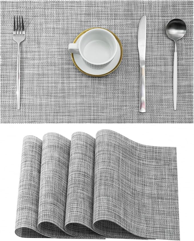 Leetaltree Linen Grey Placemats Set of 4 by Leetaltree-ArtatEveryTable