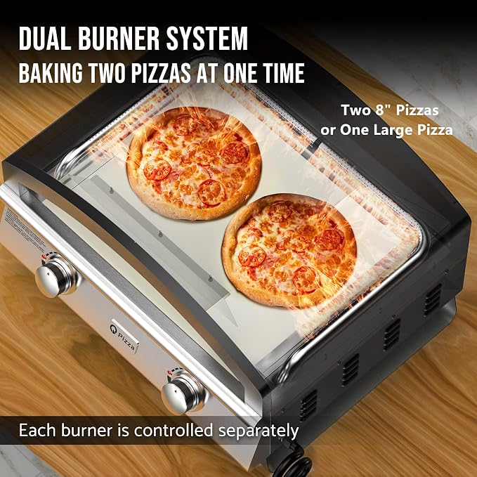 Outdoor 2-Burner Gas Pizza Oven, Versatile Grill Stove - Image 3