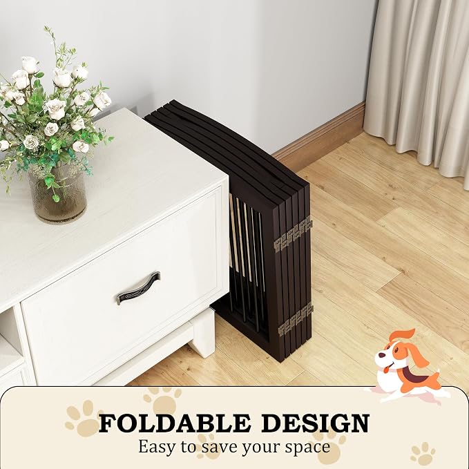 Freestanding Pet Gates with Walk Through Door, Dog Indoor Fence, Dog Gate - Image 4