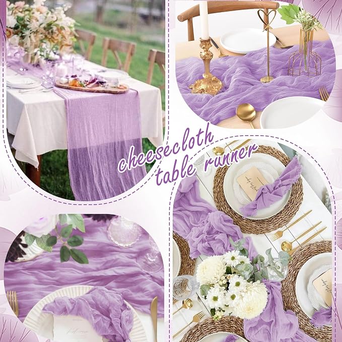 20 Packs Cheesecloth Table Runner 10FT Long Boho Gauze Fabric Table Runner - Image 6