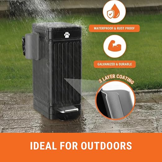 Pupzle Dog Poop Trash Can Outside, 3.2 Gal Metal Dog Waste Trash Can - Image 3