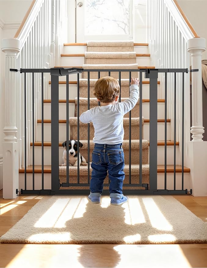 Babelio Metal Auto Close Baby Gate PressGuard P7, 29-48" Wide 30" Tall Extra by BABELIO