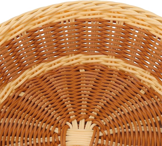 4 Pack Woven Bread Baskets, 11.5 Inch Round Imitation Rattan Basket Wicker - Image 3