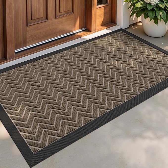 DEXI Front Door Mat Outside Entrance, 3x5 ft Rubber Entry Doormat Heavy Duty by DEXI