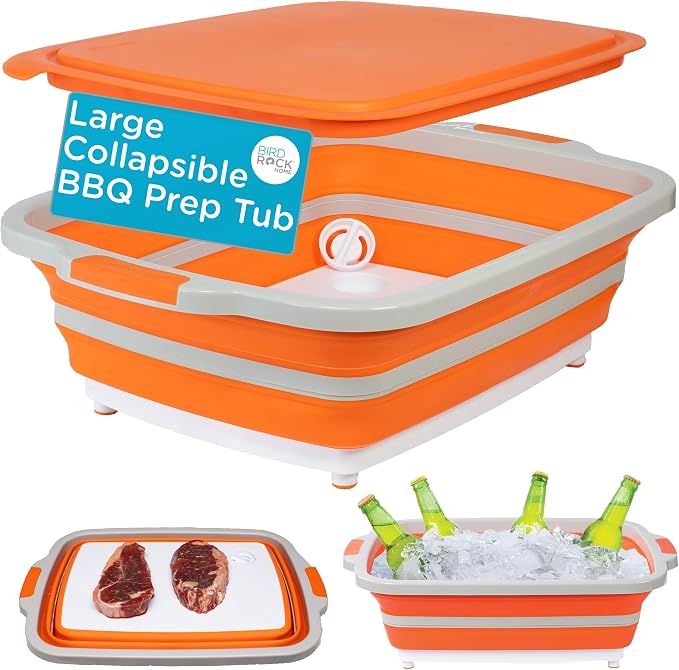 BIRDROCK HOME Collapsible Food Prep & Cutting Board and Grill Caddy Tub by BIRDROCKHOME