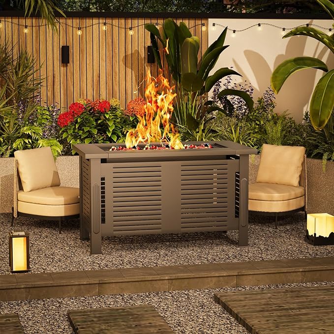 U-MAX Fire Pit Table, 43 Inch Wood Burning BBQ Grill Firepits, Metal Fireplaces - Image 7