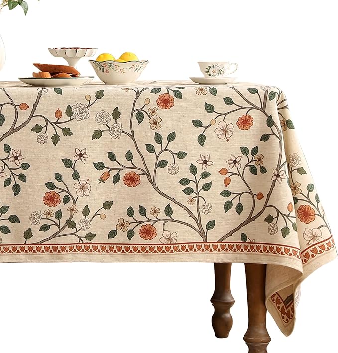 ISAENNE Designer Floral Table Cloth by Isaennehomedecoration