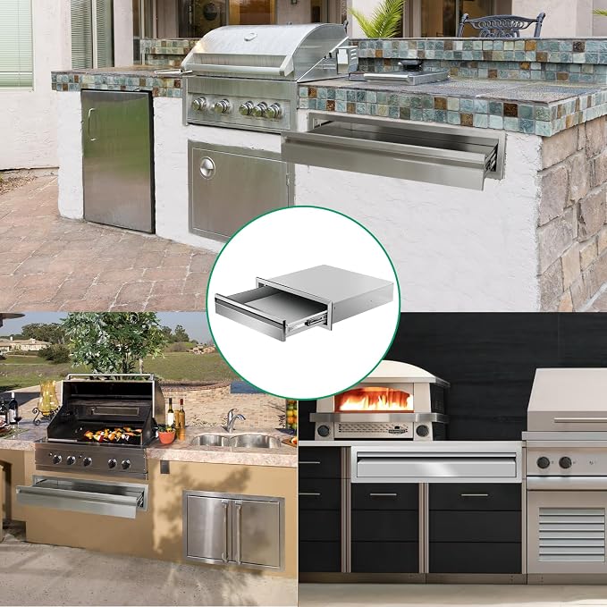Outdoor Kitchen Drawers 24" W x 6.5" H x 23" D Stainless Steel Single Drawers - Image 6