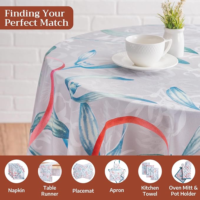 Maison d' Hermine Table Cloth Round Table 100% Cotton 63 Inches Fall Tablecloth - Image 4