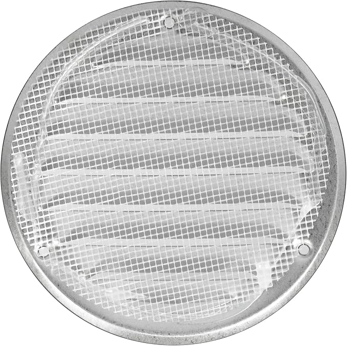Repa Market 4 Inch Round Air Vent Cover/White Galvanized Steel Louvered Grill - Image 8