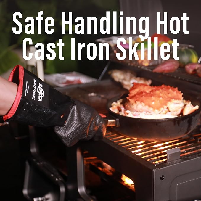 RAPICCA 932°F Heat Resistant BBQ Grill Gloves: Oil Resistant Waterproof - Image 4