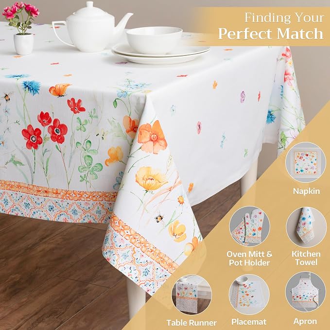 Maison d' Hermine Table Cloth Rectangle Table 100% Cotton 70 x 108 Inches - Image 6