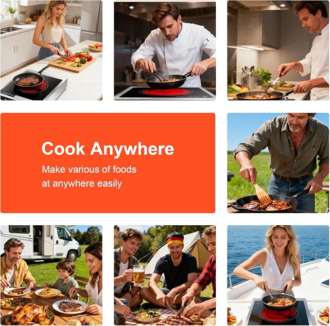 Dual Coils Design of Stainless Steel Single Burner Electric Cooktop, 1800W - Image 9