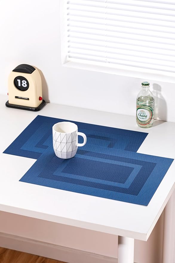 LEXMORE Placemats Set of 8 Vinyl/Plastic Woven Place Mats - Image 7