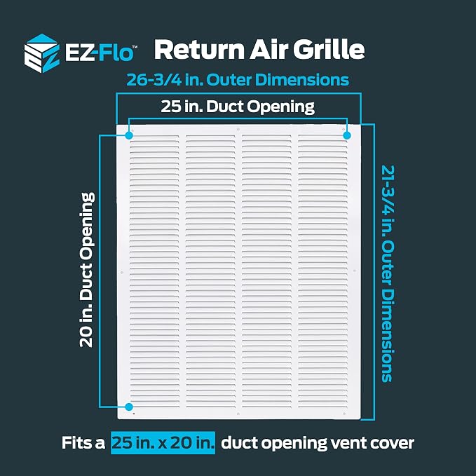 EZ-FLO 20 x 25 Inch Return Air Vent Cover - Image 2