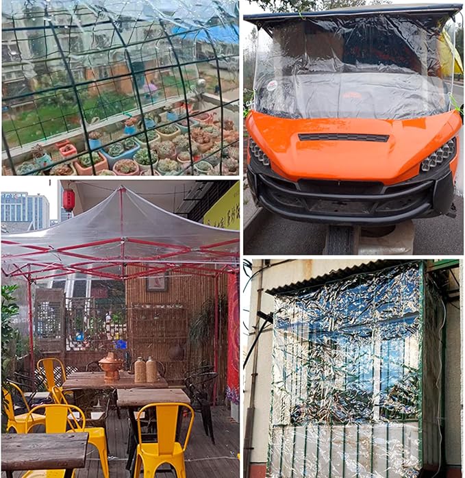 Clear Tarps Heavy Duty PVC, Transparent Tarp Durable Waterproof Dustproof - Image 6