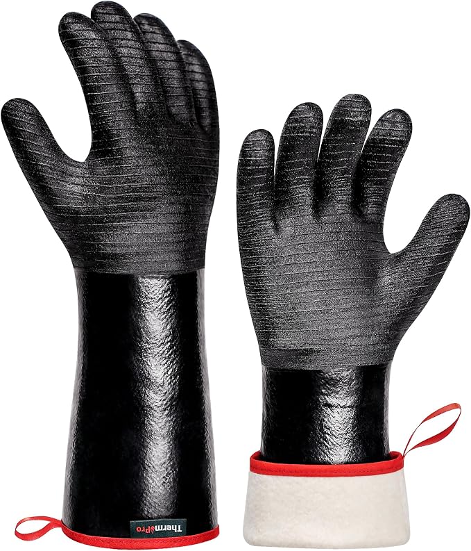 ThermoPro 932°F Heat Resistant BBQ Gloves, Oil & Slip-Resistant Neoprene Oven by ThermoPro