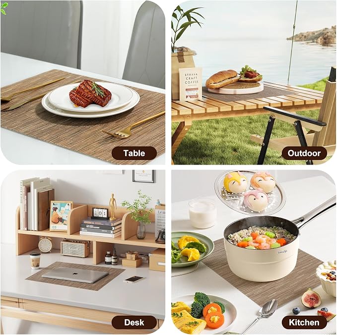 Placemats Set of 12，Non-Slip PVC Weave Table Mats Easy to Clean，Heat Resistant - Image 7