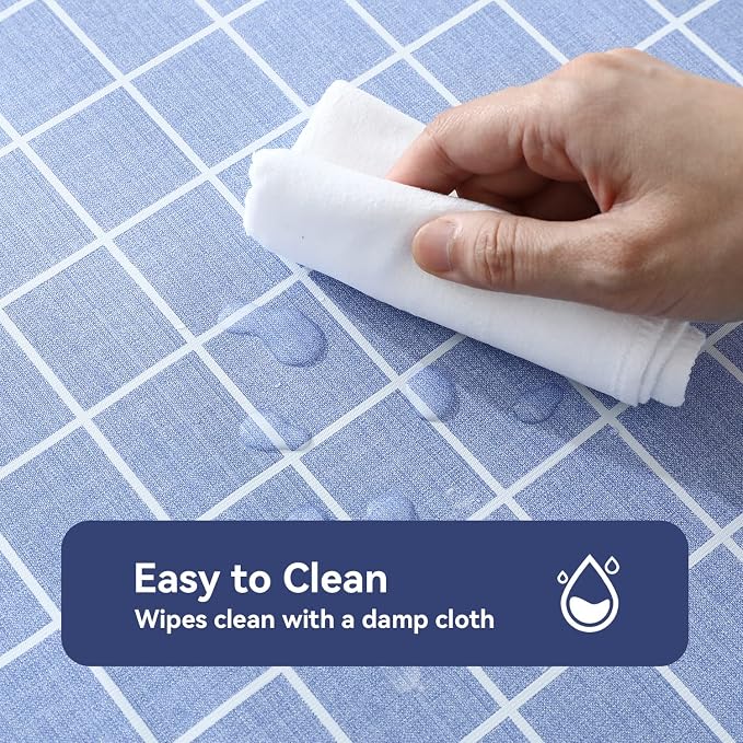 Romanstile Rectangle Vinyl Tablecloth, 100% Waterproof Oil-Proof Checkered - Image 2
