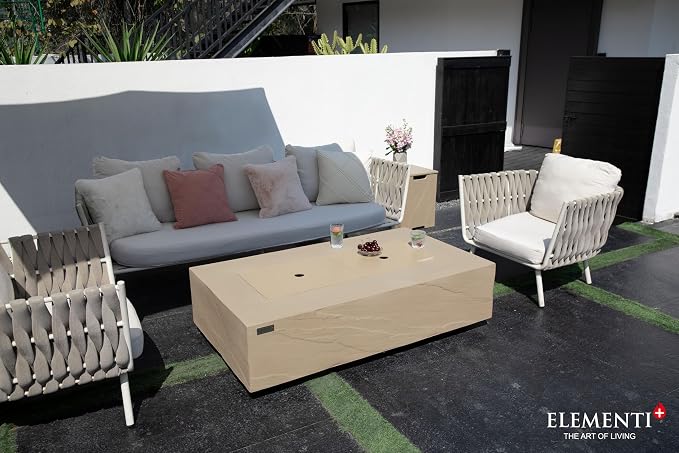 Elementi+ | Bundle Colorado Gas Fire Pit Cast Concrete 56" Rectangular Fire - Image 4