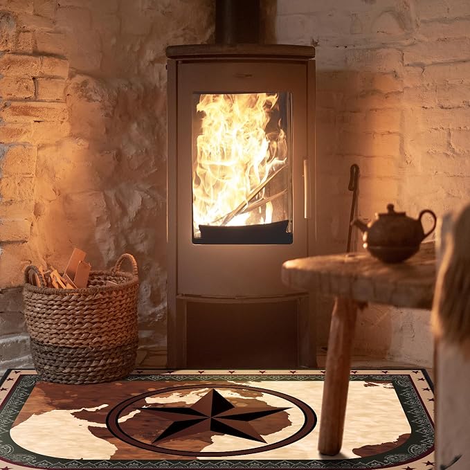 Demissle Cabin Fireplace Hearth Rug Fireplace Mats Cabin Southwestern Fireproof - Image 5