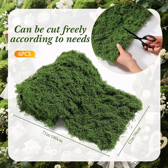 Zeyune 6 Pcs Fake Moss Table Runner - Image 2