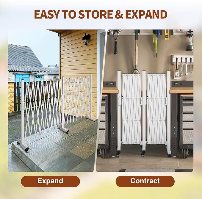 TECSPACE Aluminum Expandable Garden Fence, Portable Barricade Gate - Image 7