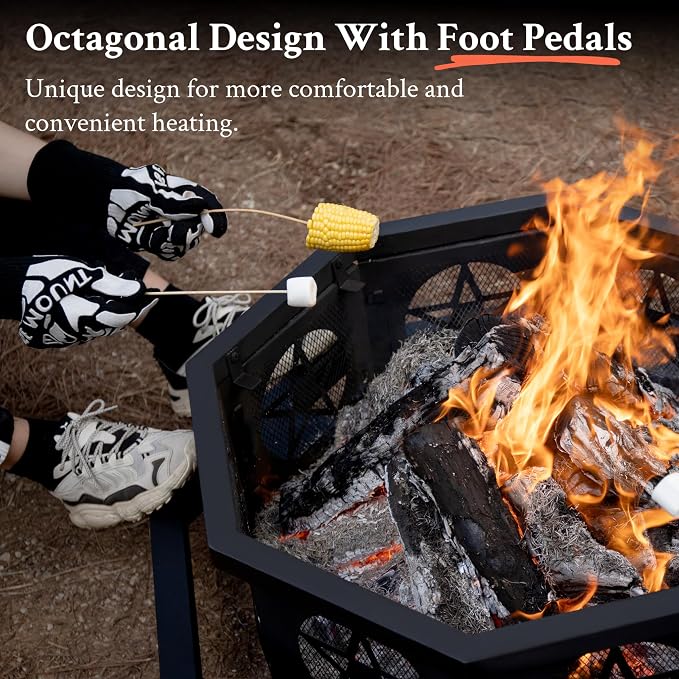 Verdelxue 35 Inch Octagonal Fire Pit - Image 4