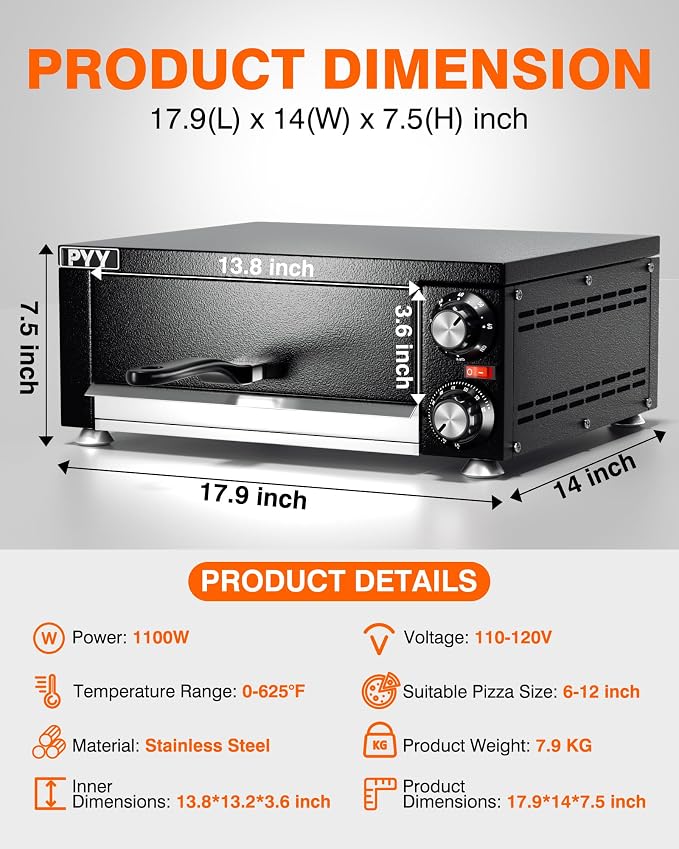 PYY Electric Pizza Oven Indoor Countertop Pizza Oven Commercial Pizza Maker - Image 6