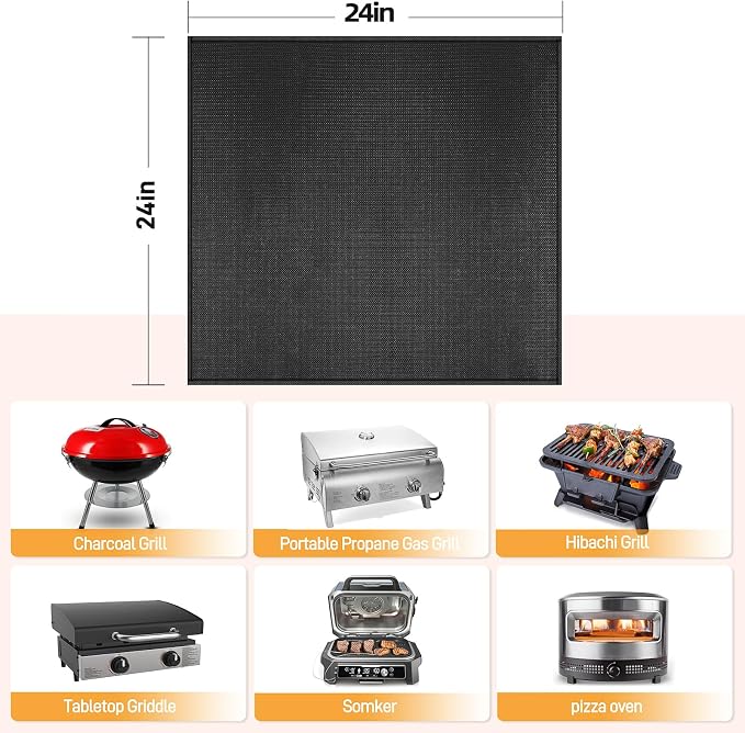 24 x 24in Heat Resistant Grill Mats - Image 5