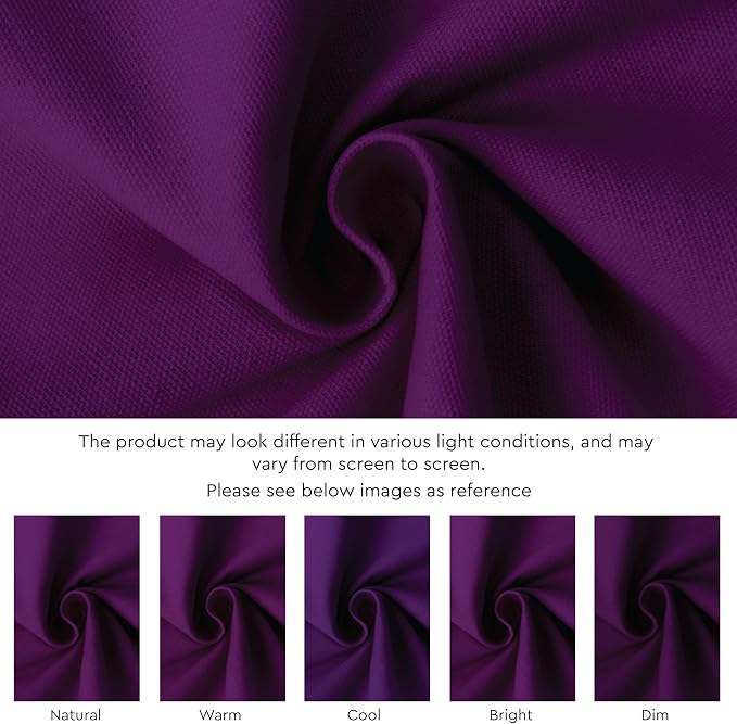 Encasa XO Table Runner 13"x36" Long | Cotton Canvas Fabric | Purple Solid Color - Image 3
