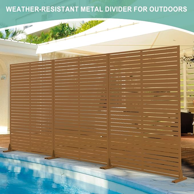 Metal Privacy Screen for Outdoor & Indoor Use, Free Standing Privacy Screen for - Image 5