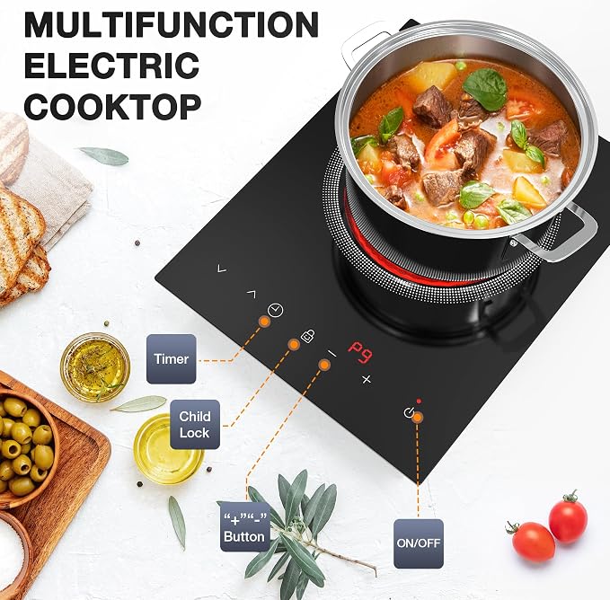 single burner Electric Cooktop, 110V 1800W Electric Stove Top - Image 7