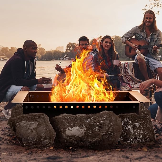 42 inch Square Fire Pit Ring, Heavy Duty Firepit Ring, DIY Campfire Insert - Image 2