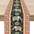 Boho Elephant Table Runner, Rustic African Tribe Indian Diwali Floral Ethnic by Unknown