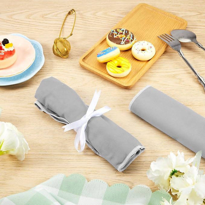 Hillban 6 Pcs Anti Tarnish Silver Storage Bags Silver Storage Cloth Felt - Image 6
