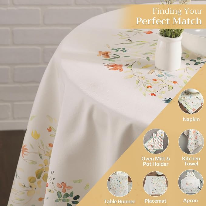 Maison d' Hermine Table Cloth Round Table 100% Cotton 63 Inches Tablecloth - Image 6