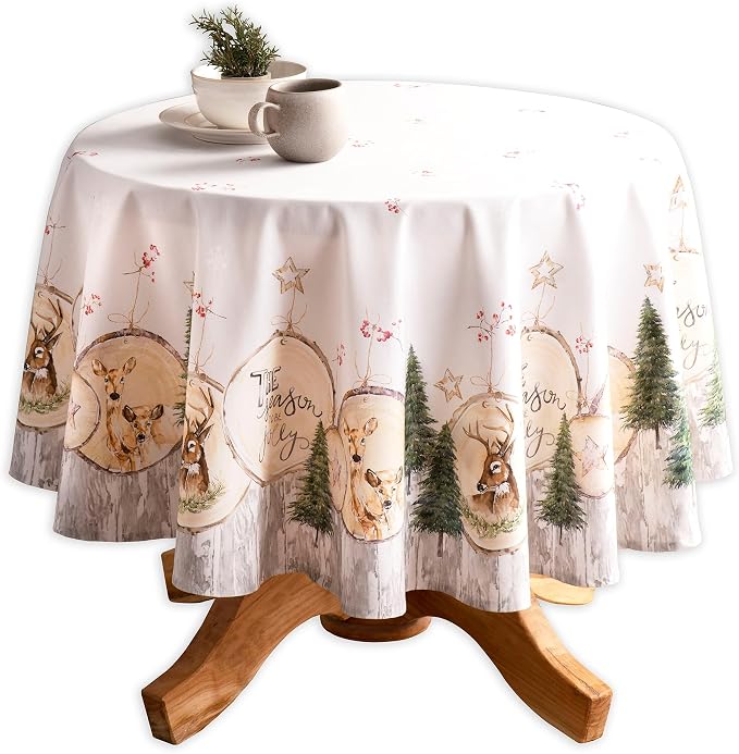 Maison d' Hermine Table Cloth Round Table 100% Cotton 69 Inches Fall Tablecloth by MaisondHermine
